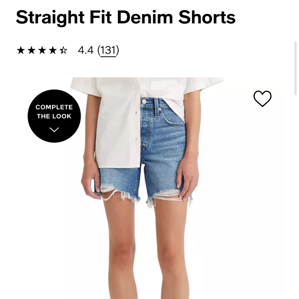 Levi's Blue Distressed Denim Shorts